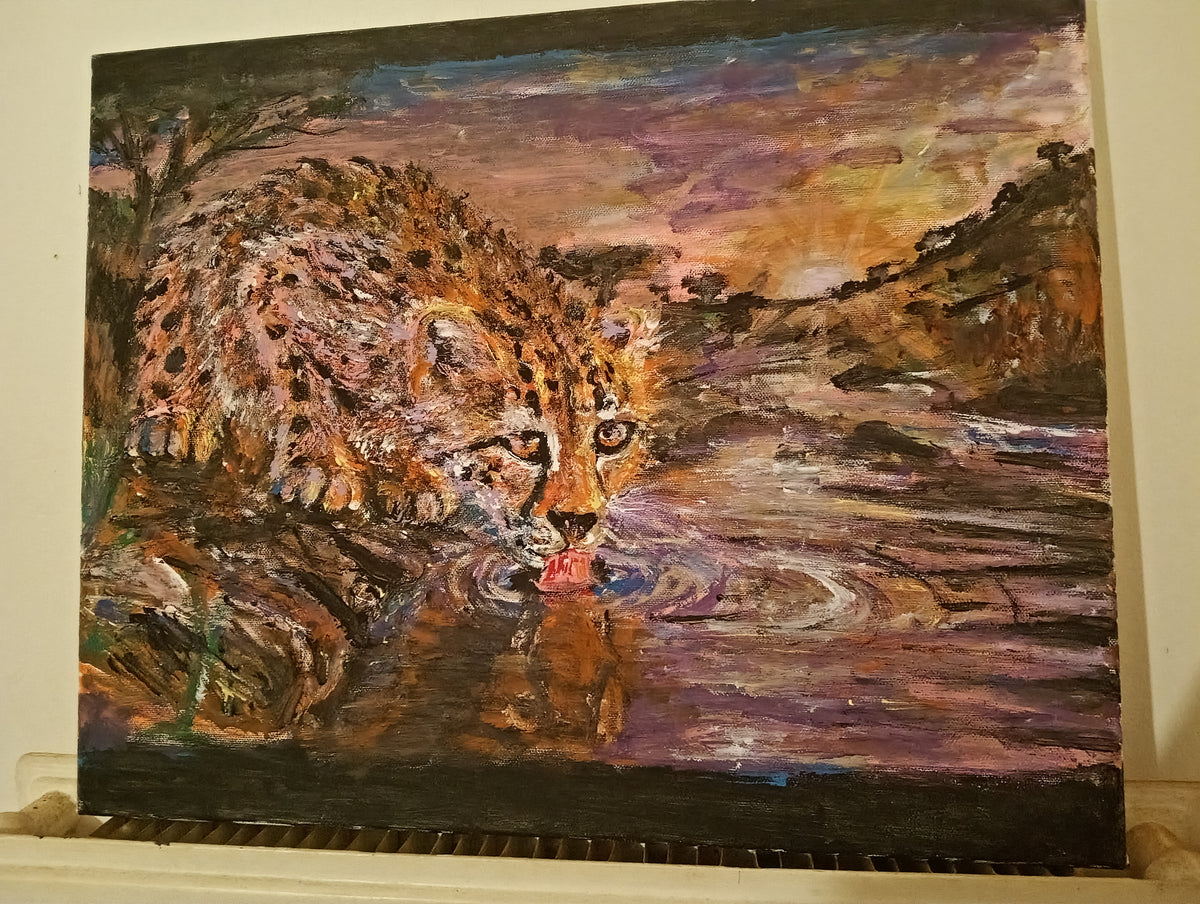 Toile Guépard--Fleuve-40x50cm