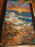 Toile Paysage Plage-Soleil-Vagues--Format A3