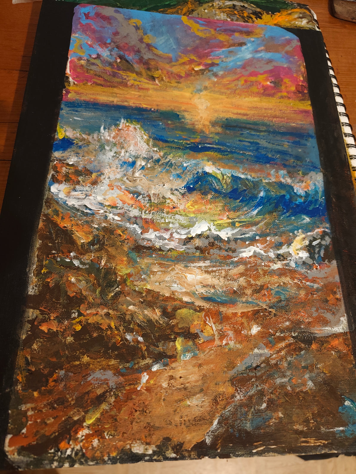 Toile Paysage Plage-Soleil-Vagues--Format A3