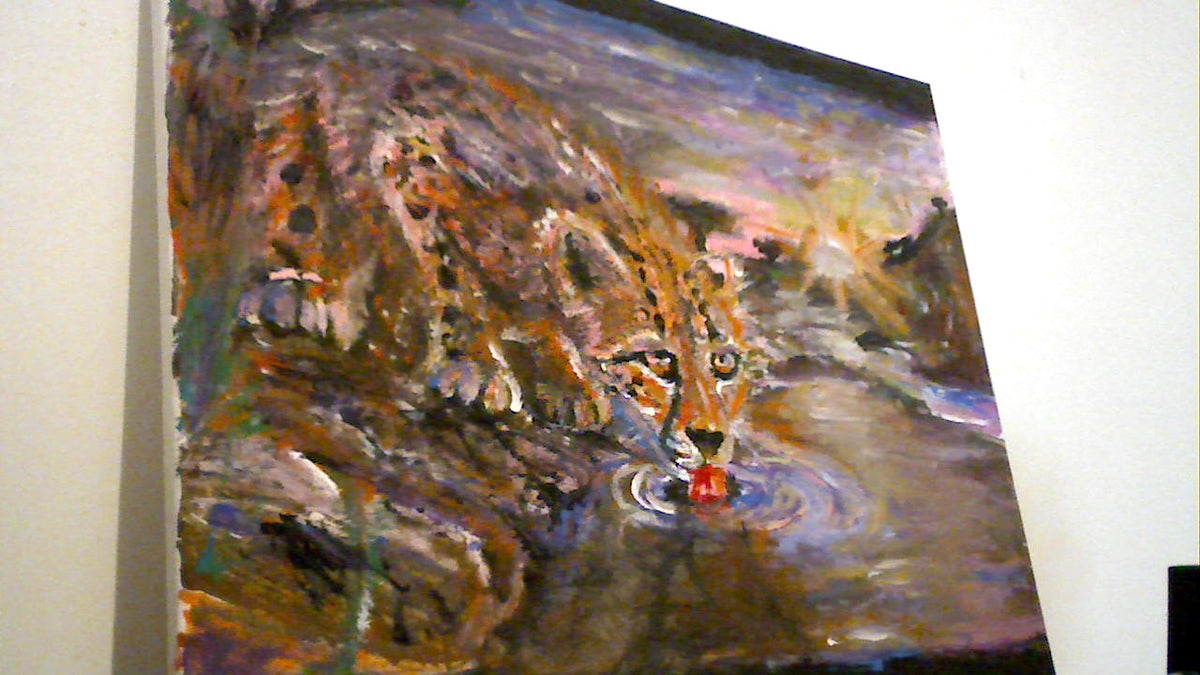 Toile Guépard--Fleuve-40x50cm